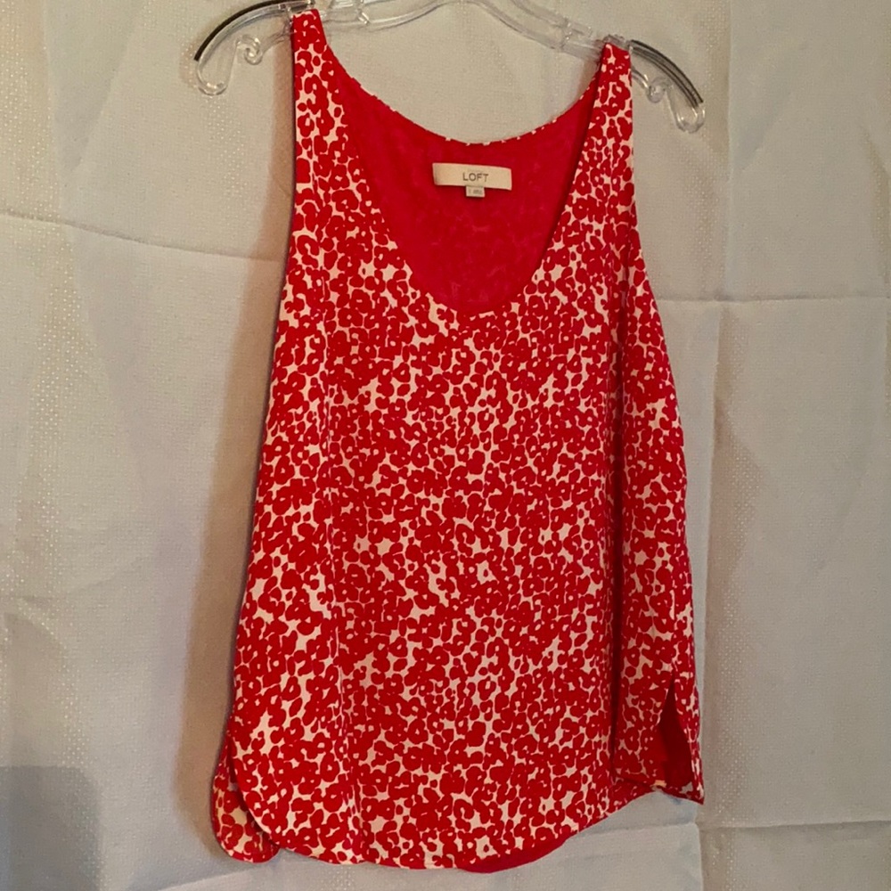 Dark pink sleeveless blouse by Loft, size small.